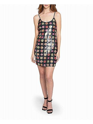Nicole Miller Radiant Aura Dot Sequin Mini Dress in Black Aura Dot (view 2)