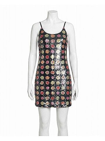 Nicole Miller Radiant Aura Dot Sequin Mini Dress in Black Aura Dot (view 1)