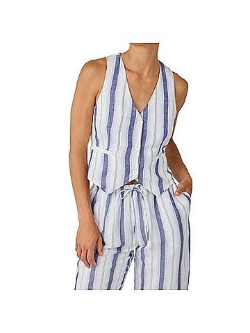 Bella Dahl Cinch Back Vest in Coastal Ombre Stripe (view 2)