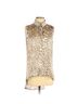 Hale Bob 100% Polyester Animal Print White Tan Sleeveless Blouse Size 6 - photo 1