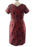 eShakti 100% Polyester Floral Red Black Cocktail Dress Size 16 - photo 2