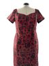eShakti 100% Polyester Floral Red Black Cocktail Dress Size 16 - photo 7