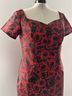eShakti 100% Polyester Floral Red Black Cocktail Dress Size 16 - photo 3