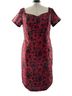 eShakti 100% Polyester Floral Red Black Cocktail Dress Size 16 - photo 1