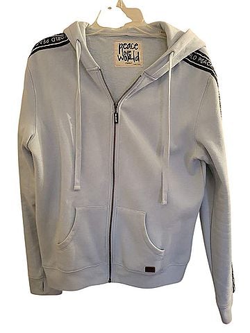 Peace Love World Zip Up Hoodie (view 1)
