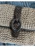 Brighton Blues 100% Straw Tan Clutch One size - photo 4