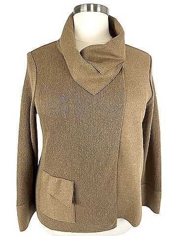 BEYOND THREADS Asymmetric Cardigan Wool Sweater (view 1)