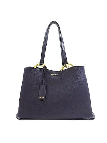 Miu Miu Miu Miu Miu Logo Tote Bag Leather Women's MIUMIU (view 1)