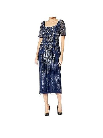 Adrianna Papell Bead Mesh Dress Cocktail Dress (view 1)