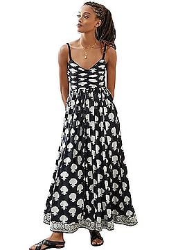 formal maxi dress sale Final Sale Strapless Lace Up Maxi Dress in Red main image 0