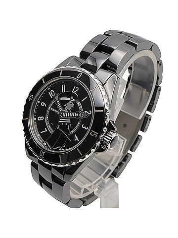 Chanel Chanel Mademoiselle J12 La Pausa Ceramic Men's Watch, Black, Model H7609 (view 2)