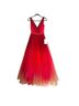 Mac Duggal 100% Polyester Ombre Red Cocktail Dress Size 4 - photo 1