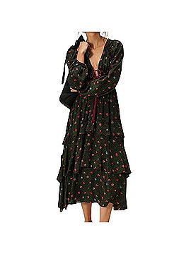 chinese dress ladies Free People Pappiet Midi Dress/Rose Combo