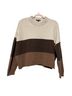 Whistles 100% Merino Color Block Brown Tan Ivory Pullover Sweater Size L - photo 1