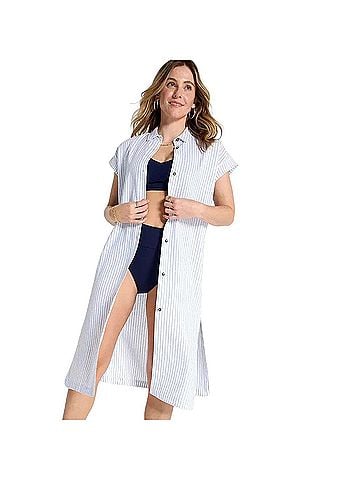Calia Button Down Ivory Swimsuit Cover Up (view 1)