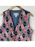 Jonathan Martin 100% Silk Floral Checkered-gingham Multi Color Vest Size L - photo 7