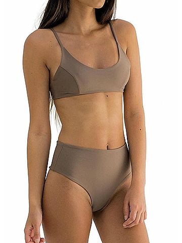 Conscious Clothing Saint Bikini Bottom in Brown (view 2)