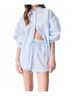 Dèluc. Blue Evora Shorts in Striped Light Blue Size M - photo 2