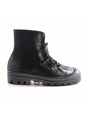 Lofina Lace-Up Suede Boots in Black (view 1)