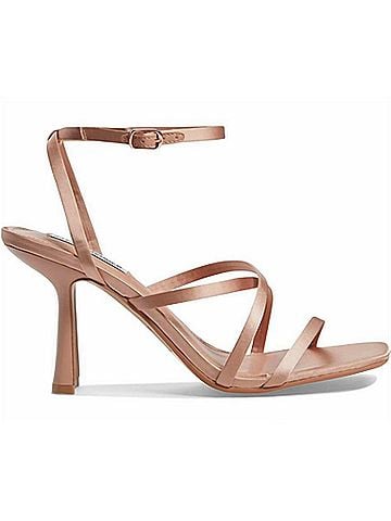 Steve Madden Women's Brendi Heeled Sandal in Blush Satin (view 1)