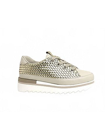 Softwaves Women's Leyla Woven Tie Sneakers in Coco Platino (view 1)