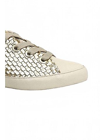Softwaves Women's Leyla Woven Tie Sneakers in Coco Platino (view 2)