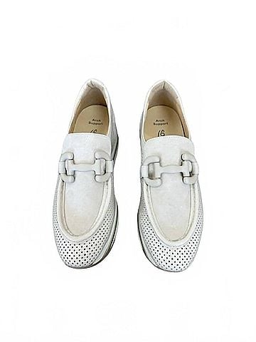 Softwaves Women's Clarice Platform Loafers in Coco White (view 2)