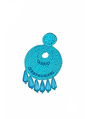 Jess Lea Women's Beaded Drop Earrings in Turquoise (view 2)