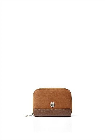 Fairfax & Favor Women's Mini Salisbury Purse in Tan Suede (view 1)