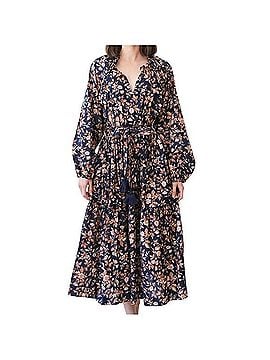 chinese dress ladies Watercolor Print Relaxed Short Sleeve Dress Small / Multi main image 0