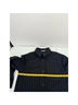 Avec Les Filles 100% Polyester Stripes Black Purple Long Sleeve Button-Down Shirt Size XS - photo 6