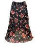 La Belle 100% Polyester Floral Black Red Formal Skirt Size 5 - photo 1