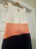 Talbots Color Block White Blue Pink Cocktail Dress Size 6 - photo 4