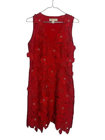 fitted lace wedding dress Michael Kors Collection Women's Lace Short-Sleeve Minidress - Optic White Floral Lace main image 0