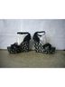 Jeffrey Campbell 100% Suede Graphic Black White Sandals Size 7 1/2 - photo 6