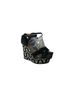 Jeffrey Campbell 100% Suede Graphic Black White Sandals Size 7 1/2 - photo 1
