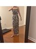 Commense Animal Print Black Ivory Casual Dress Size S - photo 4
