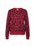 Kinross 100% Cashmere Animal Print Leopard Print Red Black Purple Cashmere Pullover Sweater Size L - photo 6