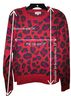 Kinross 100% Cashmere Animal Print Leopard Print Red Black Purple Cashmere Pullover Sweater Size L - photo 5