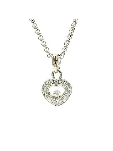 Chopard Chopard Happy Diamonds Heart Diamond Necklace 79/1084 White Gold (18K) Diamond Men,Women Fashion Pendant Necklace (Silver) (view 1)
