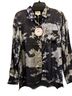 Umgee 100% Polyester Tie-dye Black Gray Long Sleeve Button-Down Shirt Size S - photo 1