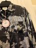 Umgee 100% Polyester Tie-dye Black Gray Long Sleeve Button-Down Shirt Size S - photo 5