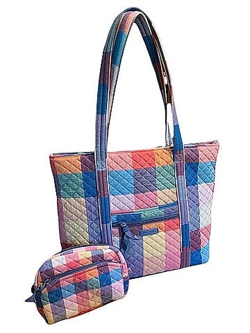 Vera Bradley Tropics Plaid LARGE Tote (view 1)
