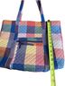 Vera Bradley 100% Cotton Plaid Blue Pink White Tote One size - photo 9