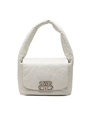 Balenciaga Balenciaga Monaco BB Logo One-Shoulder Bag 787896 White Leather Women's BALENCIAGA (view 1)