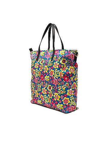 Prada Prada Triangle Logo Plate Floral Tote Bag Shoulder 2WAY B2600F Blue Pink Multicolor Nylon Leather Women's PRADA (view 2)