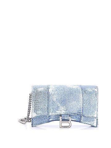 Balenciaga Hourglass Chain Wallet Denim Printed Leather (view 1)