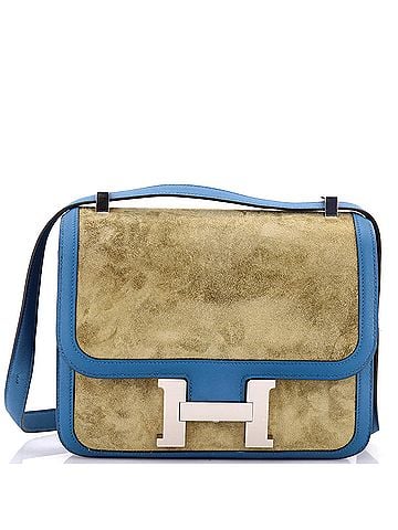 Hermès Constance Bag Doblis Suede with Swift 23 (view 1)