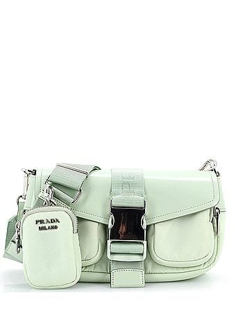 Prada Buckle Pocket Crossbody Bag Spazzolato Leather and Tessuto (view 1)