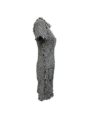 Lanvin Lanvin Tweed Short Sleeve Mini Dress in Black and White Cotton (view 2)
